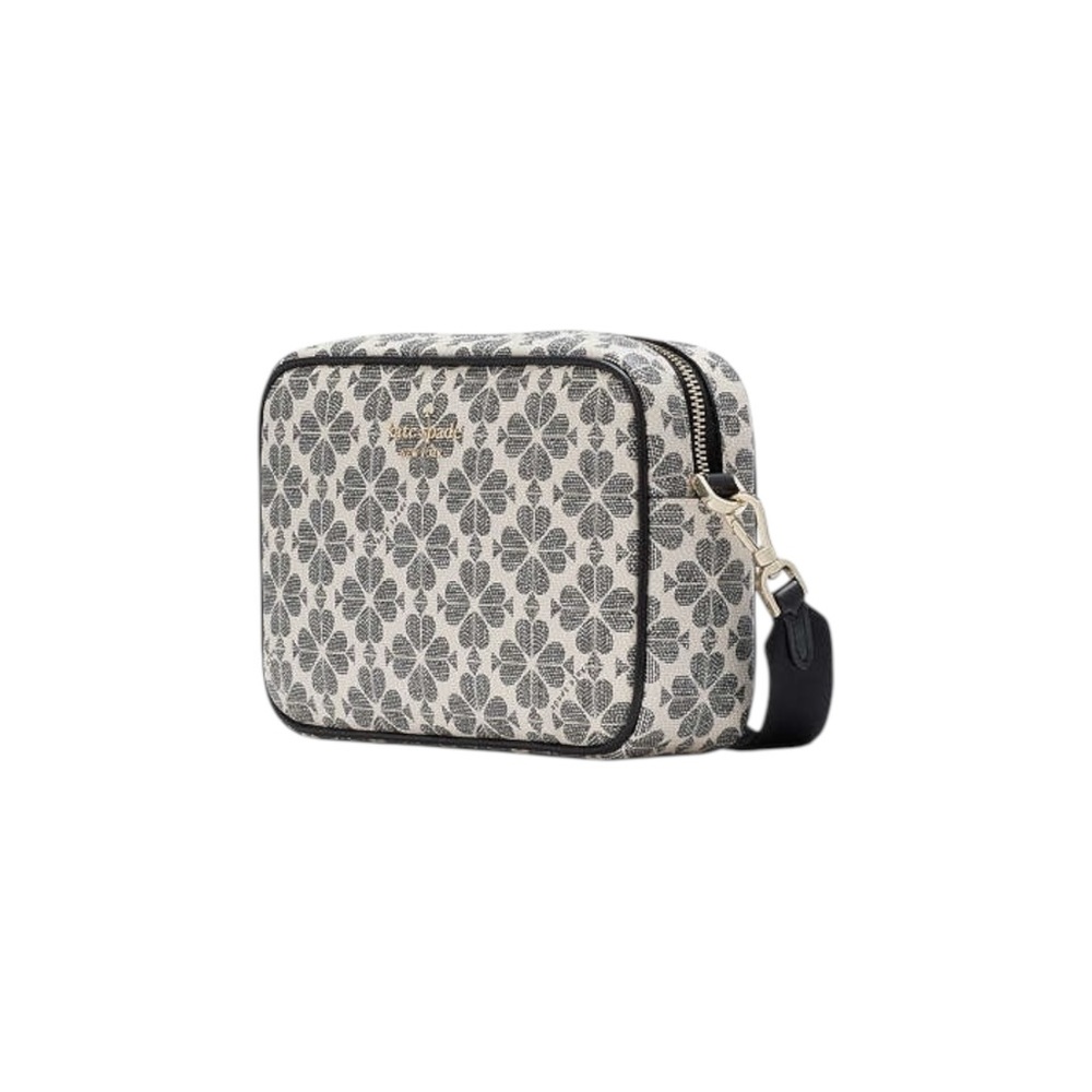 NWT Kate Spade Neutral and Black Spade Flower Camera Crossbody Bag - Picture 3 of 5